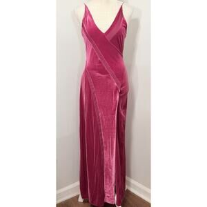 Free People Intimately Spliced Velvet Maxi Evening Event Dress Blossom Pink XS